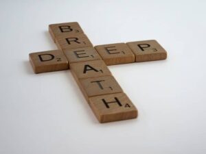 Scrabble letters - deep breath