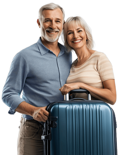 Couple ready to travel